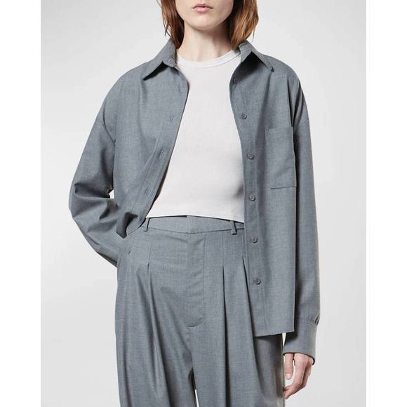 NEW ENZA COSTA oversized shirt in light grey - Picture 1 of 2